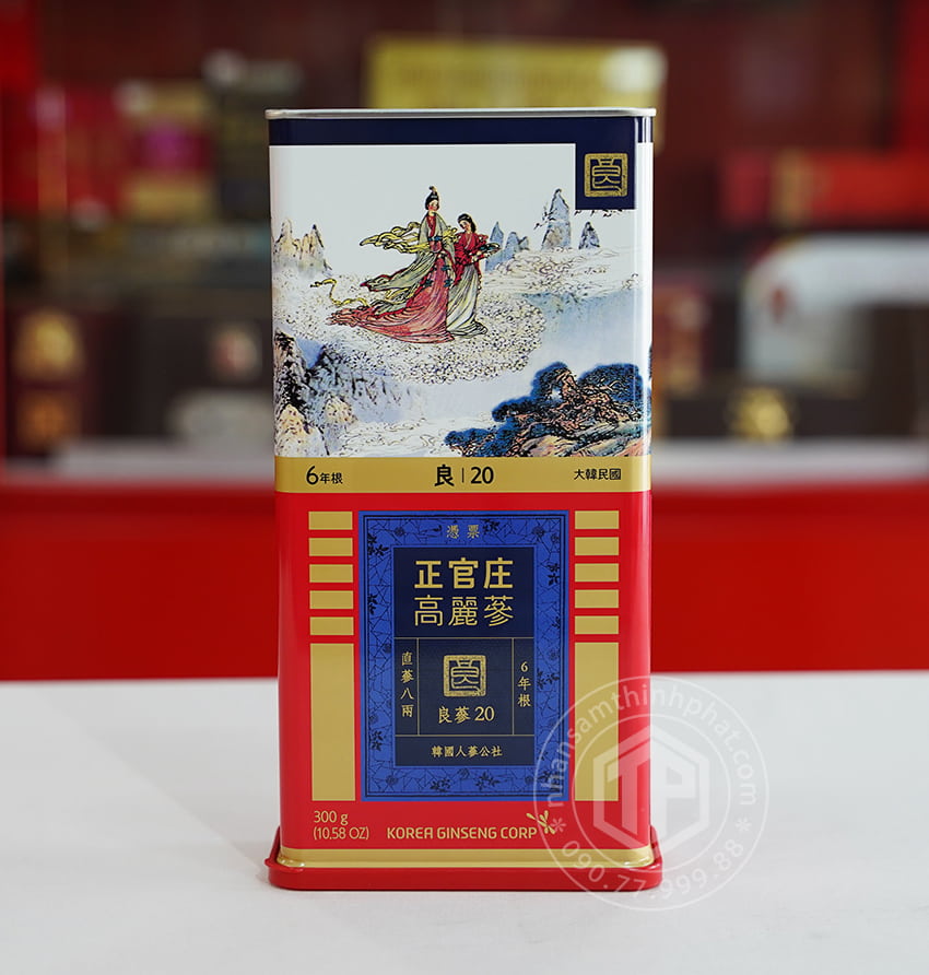 Hồng sâm củ khô Hàn Quốc KGC 300g Hộp 14 củ sâm chính phủ nhập khẩu chính hãng Hàn Quốc Hồng sâm củ khô Hàn Quốc KGC 300g Hộp 14 củ sâm chính phủ nhập khẩu chính hãng Hàn Quốc