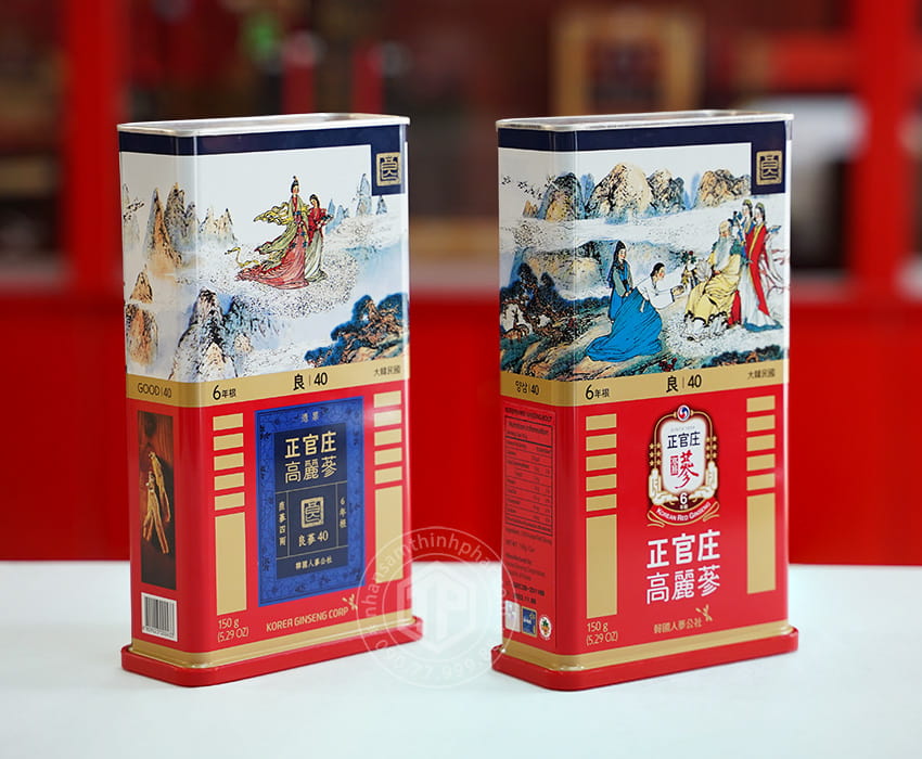 Hồng sâm củ khô KGC 150g 12 củ hộp thiếc hồng sâm Chính phủ Jung Kwan Jang hộp số 40 Hồng sâm củ khô KGC 150g 12 củ hộp thiếc hồng sâm Chính phủ Jung Kwan Jang hộp số 40