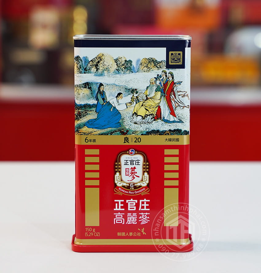 Hồng sâm củ khô KGC 20PCS 150g 7 củ hộp thiếc hồng sâm Chính phủ Jung Kwan Jang Hồng sâm củ khô KGC 20PCS 150g 7 củ hộp thiếc hồng sâm Chính phủ Jung Kwan Jang