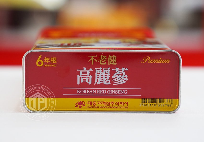 Hồng sâm củ khô 6 năm tuổi 150g hộp thiếc chính hãng Daedong Hàn Quốc Hồng sâm củ khô 6 năm tuổi 150g hộp thiếc chính hãng Daedong Hàn Quốc