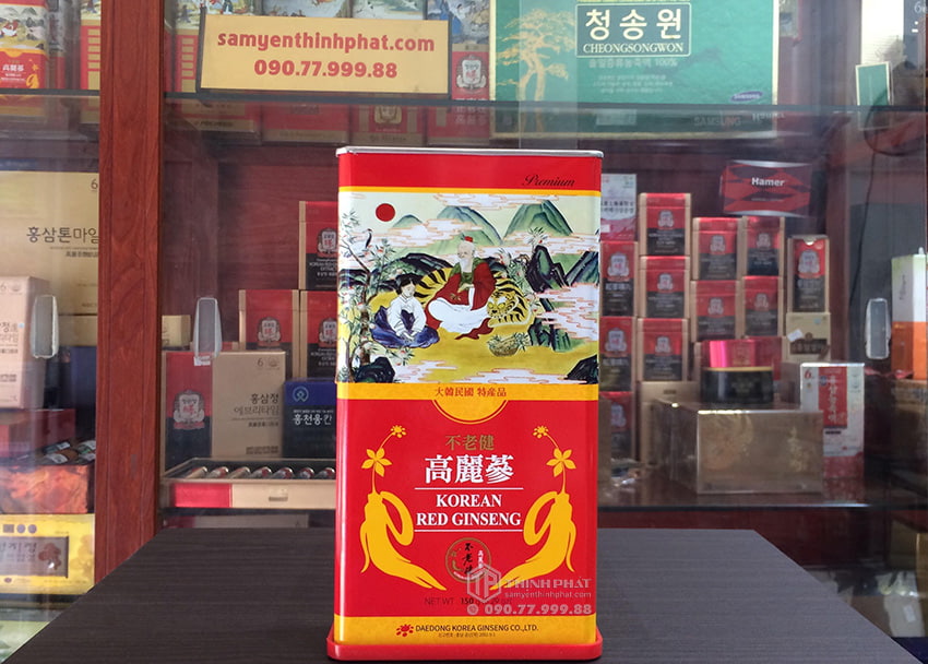Hồng sâm củ khô 6 năm tuổi 150g hộp thiếc chính hãng Daedong Hàn Quốc Hồng sâm củ khô 6 năm tuổi 150g hộp thiếc chính hãng Daedong Hàn Quốc
