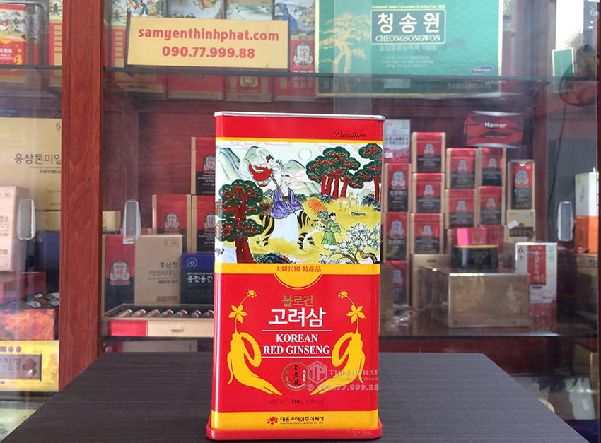 Hồng sâm củ khô 6 năm tuổi 150g hộp thiếc chính hãng Daedong Hàn Quốc Hồng sâm củ khô 6 năm tuổi 150g hộp thiếc chính hãng Daedong Hàn Quốc