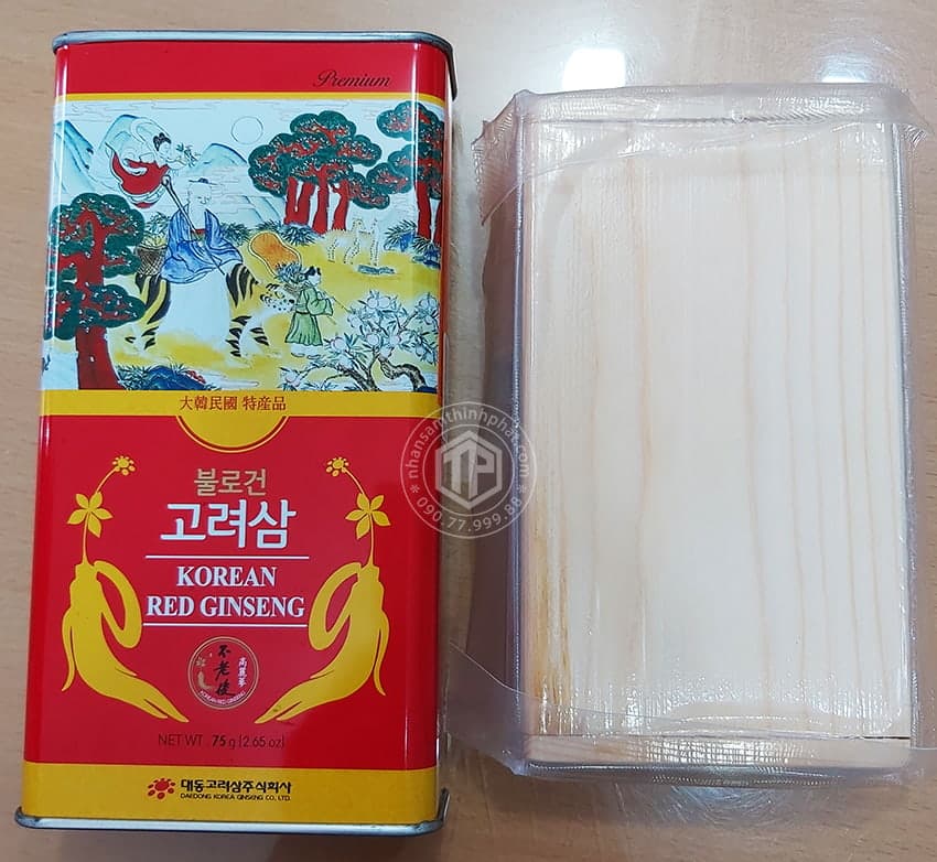 Hồng sâm củ khô 6 năm tuổi 75g hộp thiếc chính hãng Deadong Hàn Quốc Hồng sâm củ khô 6 năm tuổi 75g hộp thiếc chính hãng Deadong Hàn Quốc