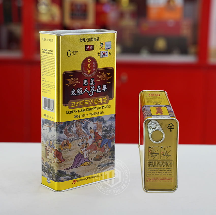 Thái cực sâm tẩm mật ong hộp thiếc 300g Sâm Hàn Quốc 6 năm tuổi cao cấp chính hãng Daedong