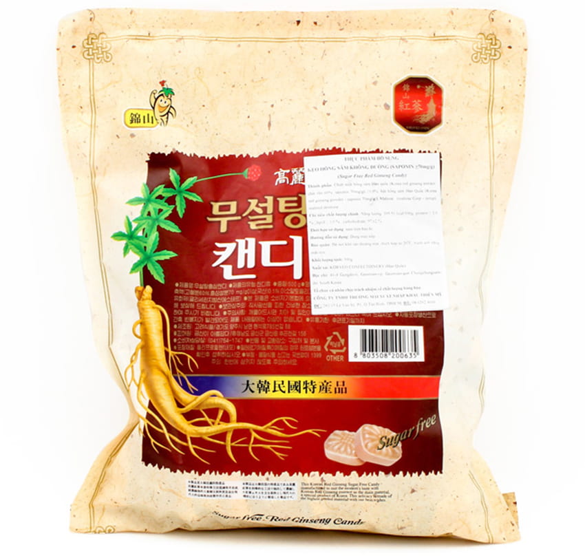 Kẹo hồng sâm Hàn Quốc không đường 500g Kẹo hồng sâm Hàn Quốc không đường 500g