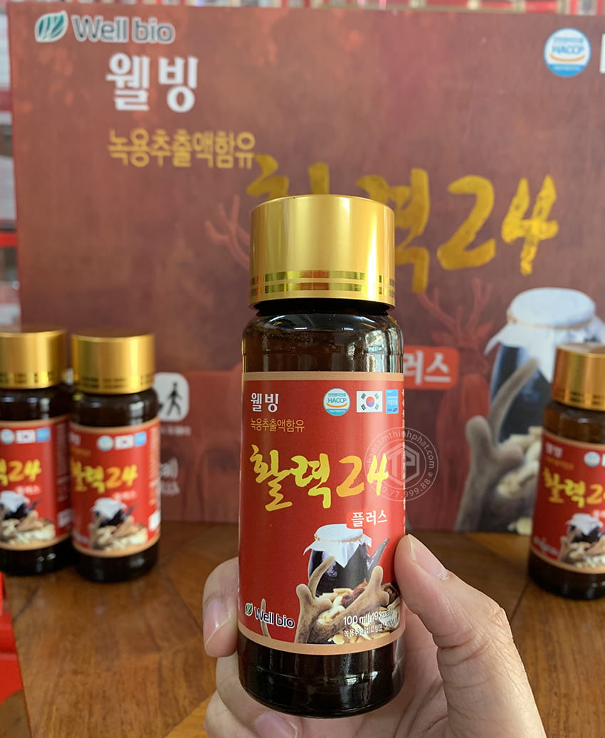 Nước hồng sâm nhung hươu Hàn Quốc 10 chai x 100ml Nước hồng sâm nhung hươu Hàn Quốc 10 chai x 100ml