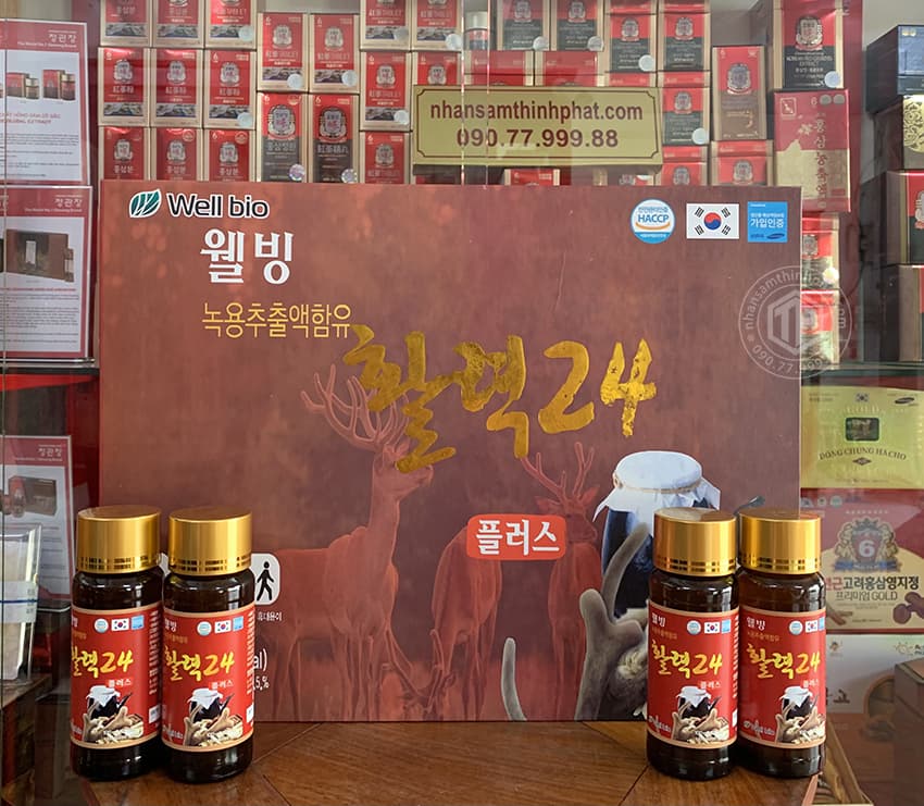 Nước hồng sâm nhung hươu Hàn Quốc 10 chai x 100ml Nước hồng sâm nhung hươu Hàn Quốc 10 chai x 100ml