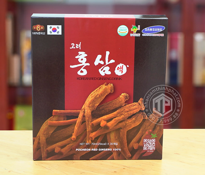 Nước hồng sâm Pocheon chính hãng sâm Hàn Quốc 6 năm tuổi hộp 30 gói Nước hồng sâm Pocheon chính hãng sâm Hàn Quốc 6 năm tuổi hộp 30 gói