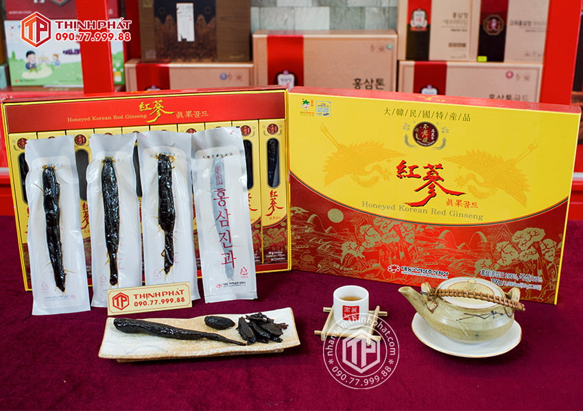 Hồng sâm củ tẩm mật ong chính hãng Deadong hộp 300g Sâm Hàn Quốc 6 năm tuổi chính hãng Hồng sâm củ tẩm mật ong chính hãng Deadong hộp 300g Sâm Hàn Quốc 6 năm tuổi chính hãng