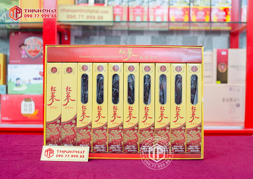 Hồng sâm củ tẩm mật ong chính hãng Deadong hộp 300g Sâm Hàn Quốc 6 năm tuổi chính hãng Hồng sâm củ tẩm mật ong chính hãng Deadong hộp 300g Sâm Hàn Quốc 6 năm tuổi chính hãng