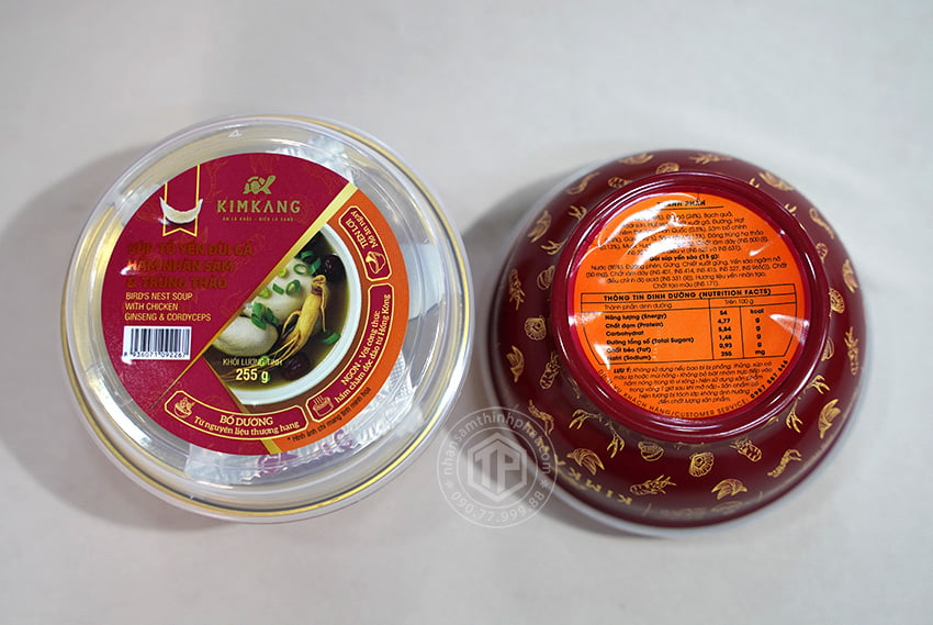 Súp tổ yến đùi gà nhân sâm đông trùng hộp 6 chén x 255g