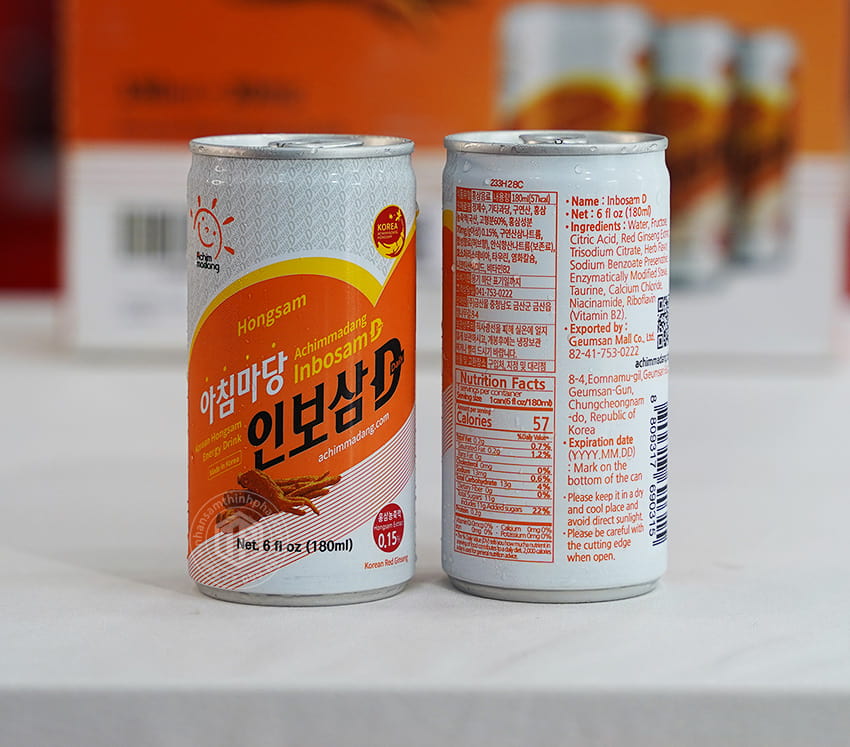 Nước hồng sâm lon Achimmadang Hàn Quốc 30 lon x 180ml