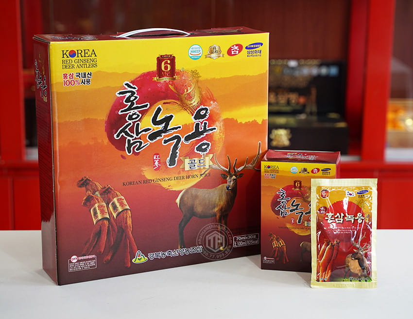 Nước tinh chất hồng sâm nhung hươu Hàn Quốc hộp 30 gói