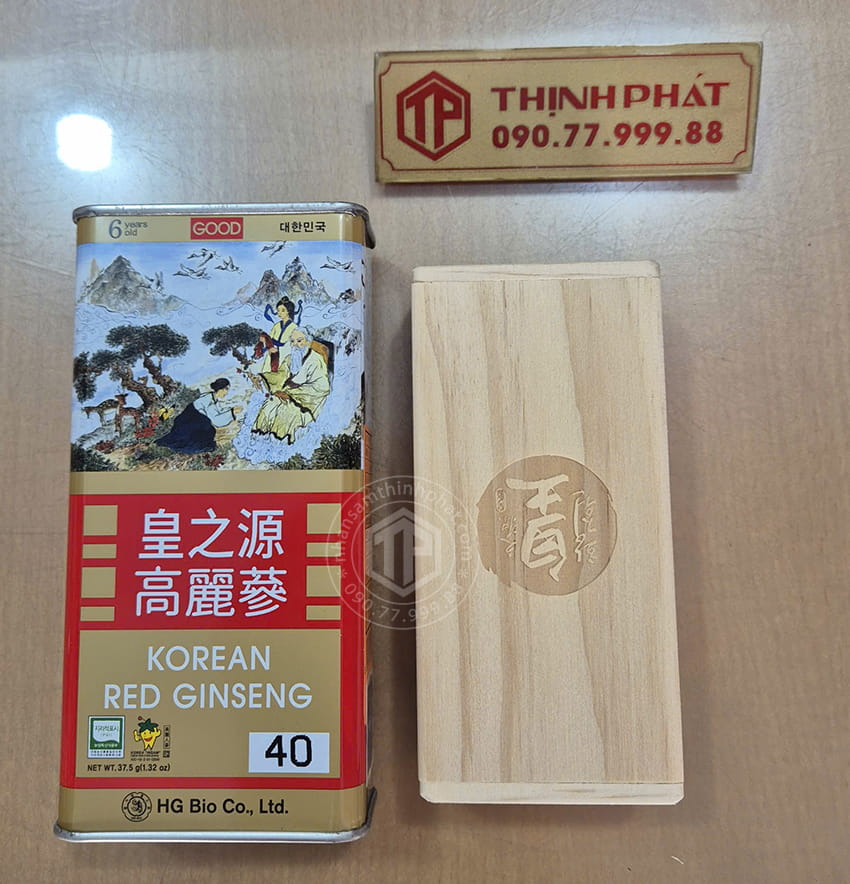 Hồng sâm củ khô hộp thiếc HG Bio 37.5g chính hãng Hàn Quốc Hồng sâm củ khô hộp thiếc HG Bio 37.5g chính hãng Hàn Quốc