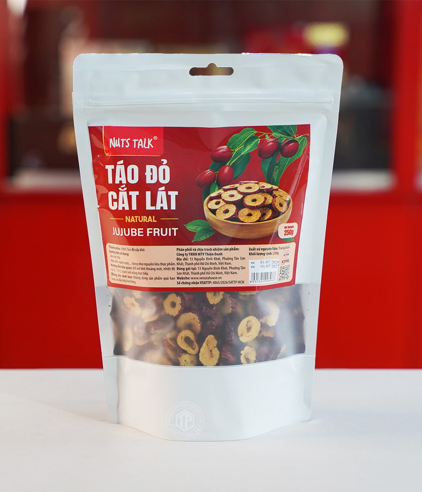 Táo đỏ cắt lát sấy khô túi 250g Táo đỏ cắt lát sấy khô túi 250g