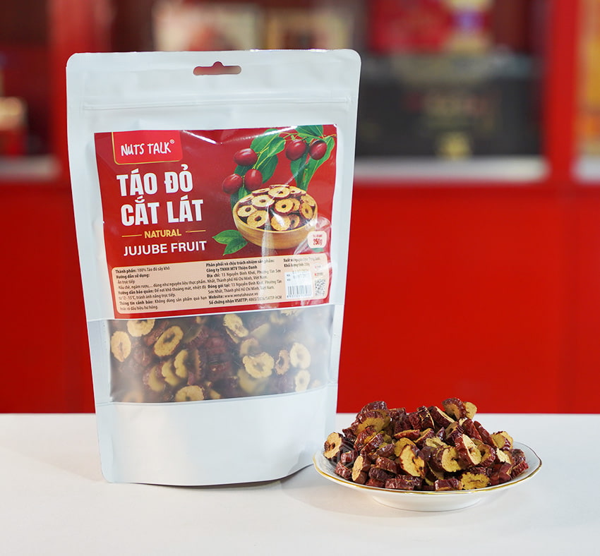 Táo đỏ cắt lát sấy khô túi 250g Táo đỏ cắt lát sấy khô túi 250g