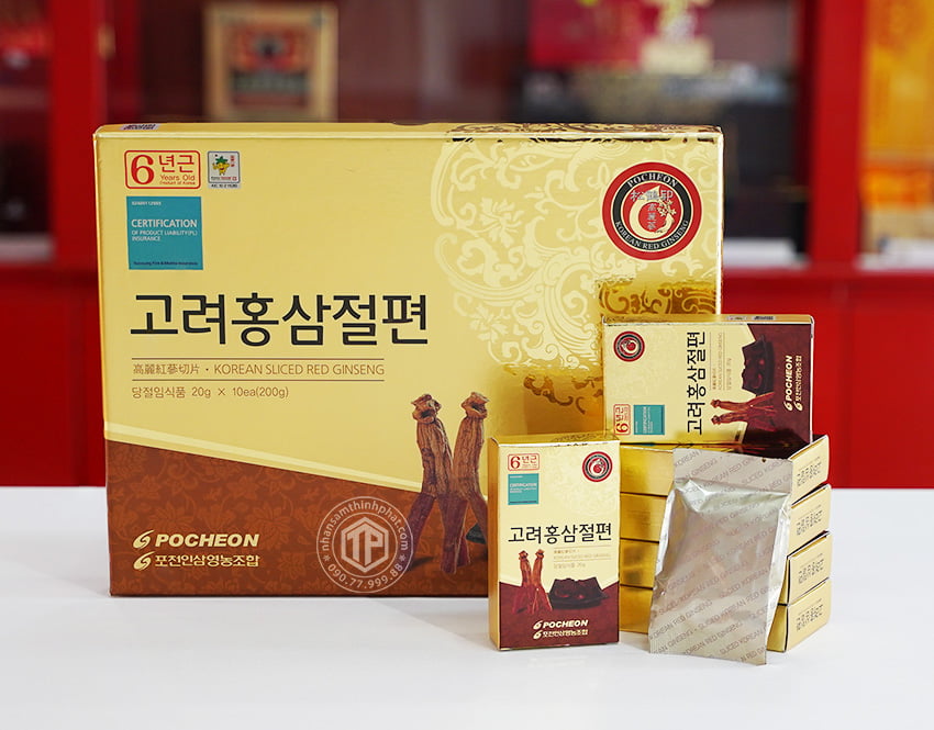 Hồng sâm lát tẩm sâm Hàn Quốc chính hãng Pocheon hộp 200g Hồng sâm lát tẩm sâm Hàn Quốc chính hãng Pocheon hộp 200g