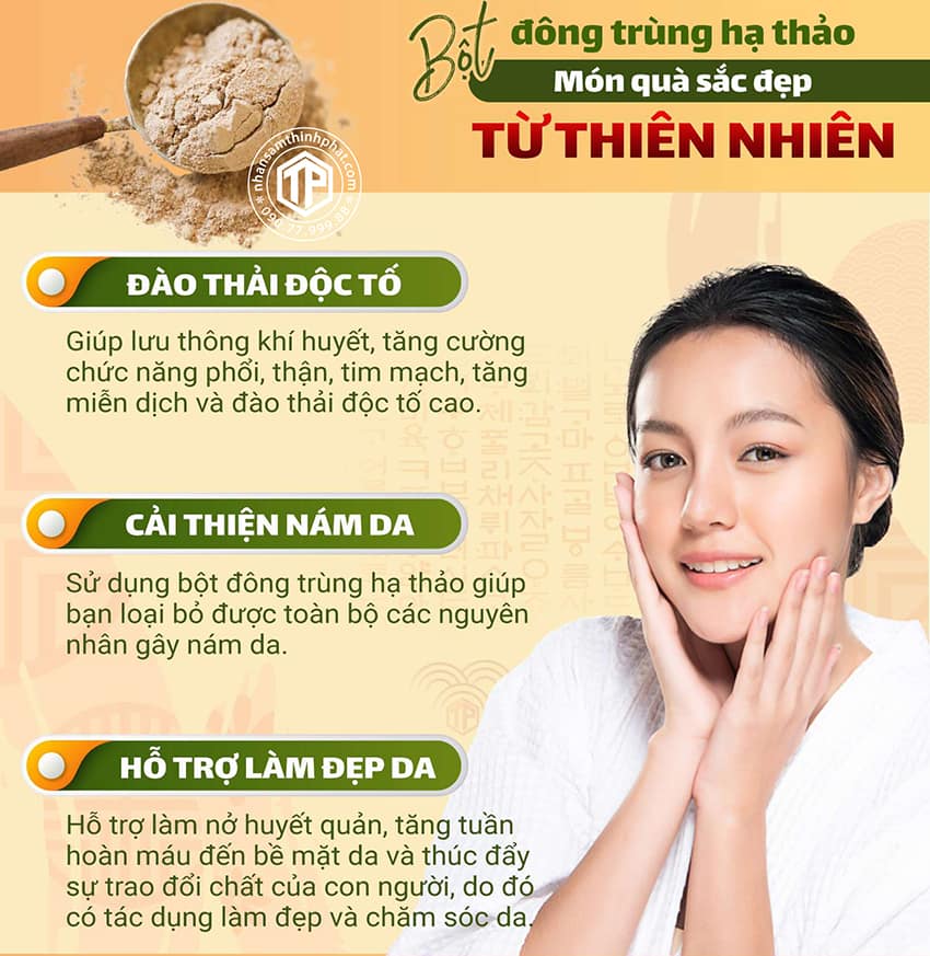 Bột đông trùng hạ thảo - Món quà sắc đẹp từ thiên nhiên Bột đông trùng hạ thảo - Món quà sắc đẹp từ thiên nhiên