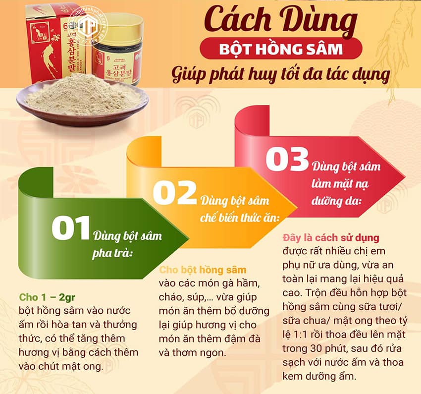 Cách sử dụng bột hồng sâm giúp phát huy tối đa tác dụng
