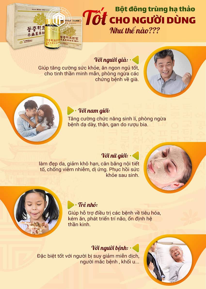 Bột đông trùng hạ thảo tốt cho người dùng như thế nào? Bột đông trùng hạ thảo tốt cho người dùng như thế nào?
