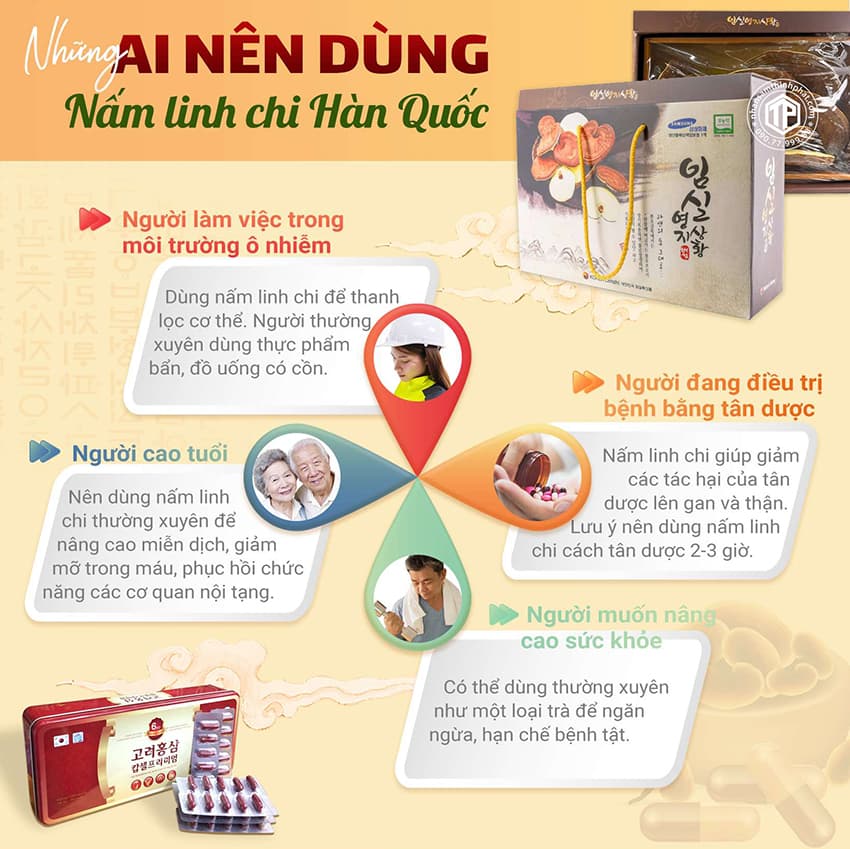 Những ai nên dùng nấm linh chi Hàn Quốc Những ai nên dùng nấm linh chi Hàn Quốc