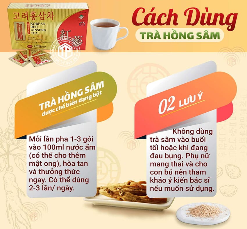Cách dùng trà hồng sâm Cách dùng trà hồng sâm