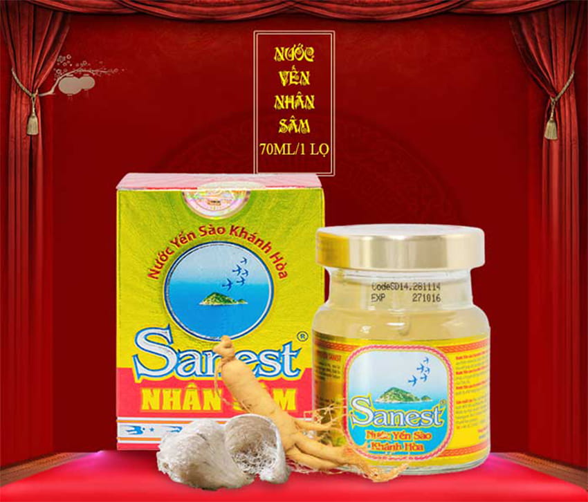 Yến Sào Sanest nhân sâm 1 lọ Yến Sào Sanest nhân sâm 1 lọ